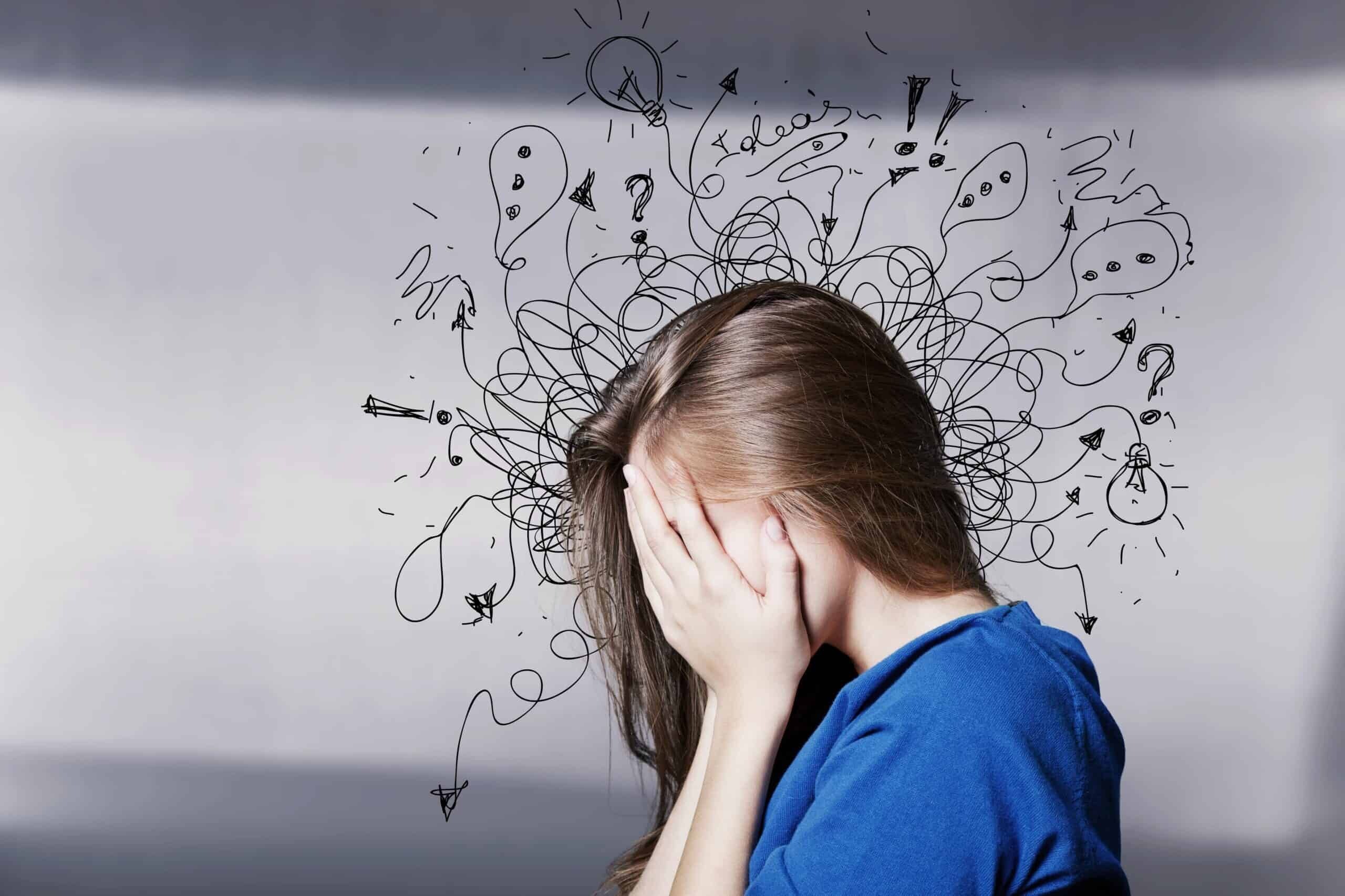 A woman suffering from cocaine and anxiety.