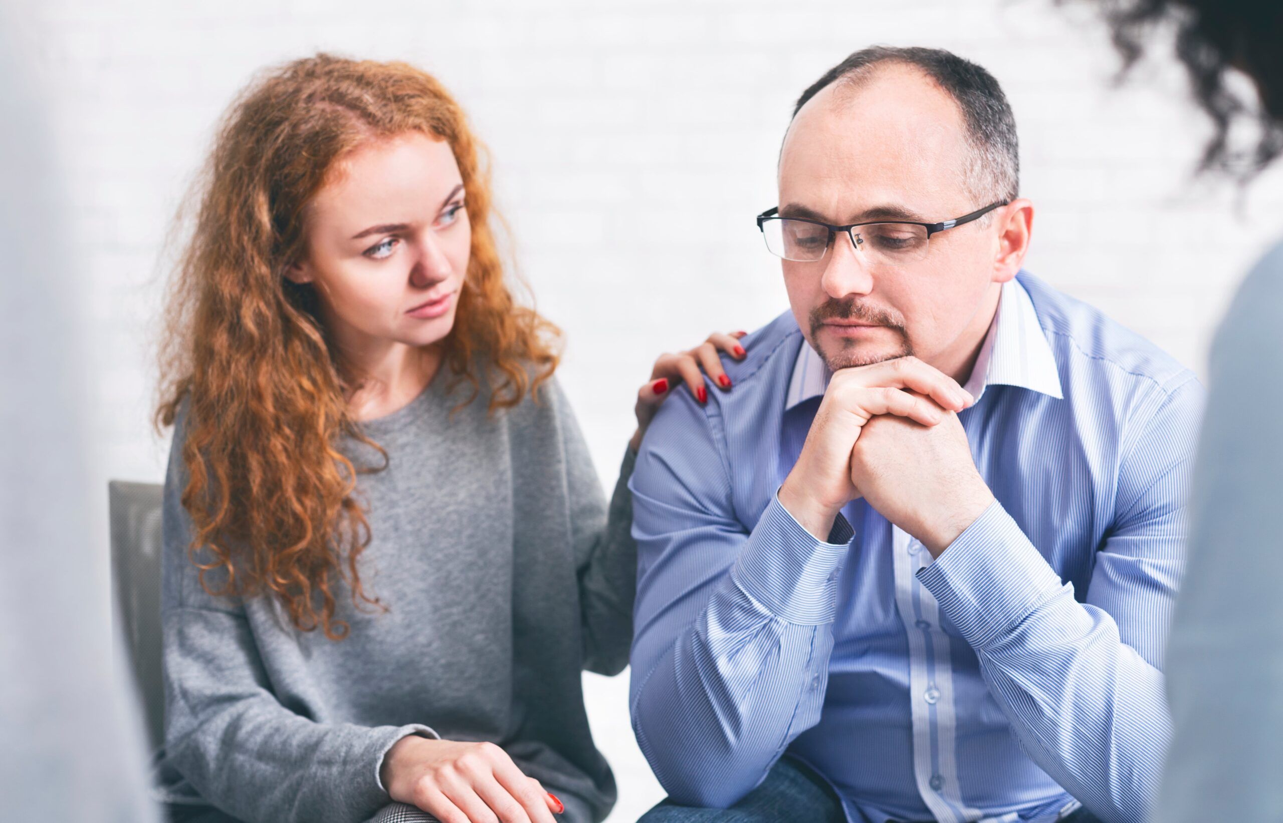clients comforting one another during group therapy in Lexington, KY