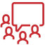Red icon for group therapy.