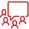 Red icon for group therapy.