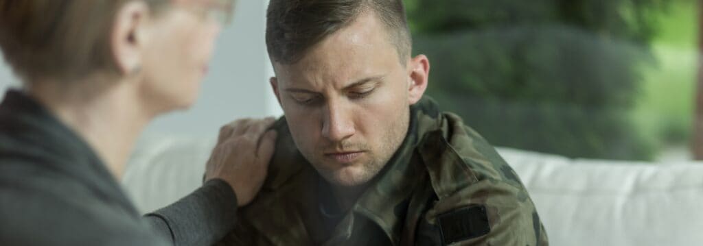 veteran in therapy during PTSD treatment in Lexington, KY